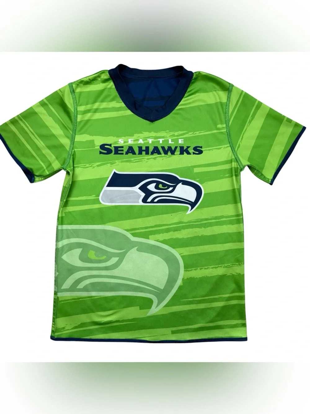 Boys Seattle Seahawks REVERSIBLE NFL Flag Football Jersey Shirt Top size YOUTH L